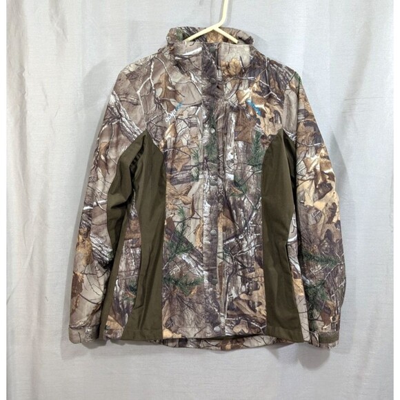 Cabela's Outfit Her Dry Plus Camo Hunting Hooded Coat & Jacket Layer Size SMALL - Picture 2 of 16